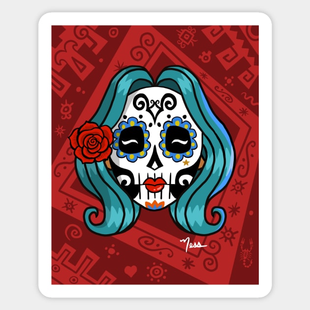 Nesshead Sugar Skull 00 Sticker by NESSHEAD